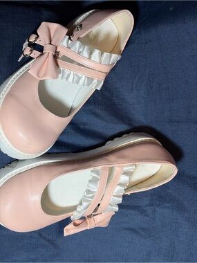 Ballet Bow Mary Jane Shoes - Pink